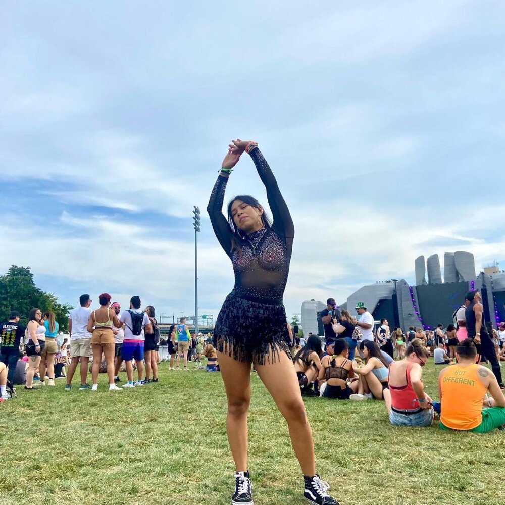 Women's sparkly festival bodysuit